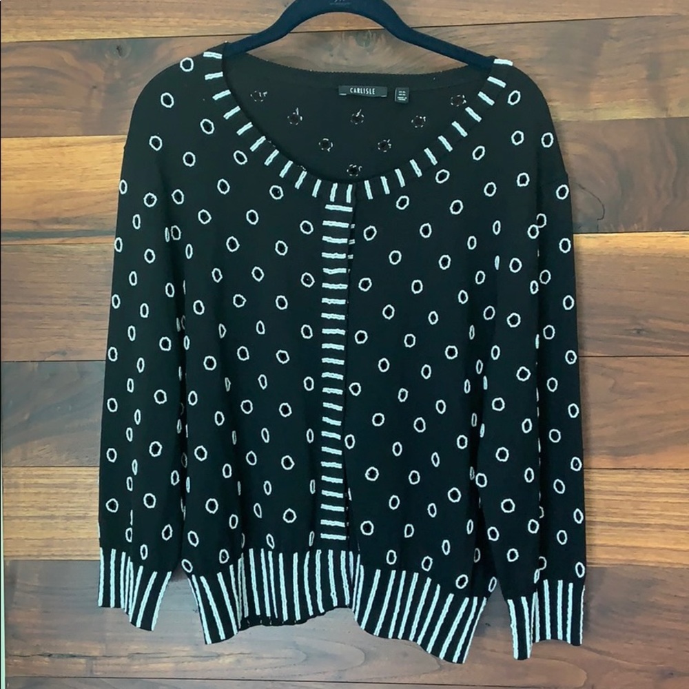 Carlisle black pearl derail cardigan
